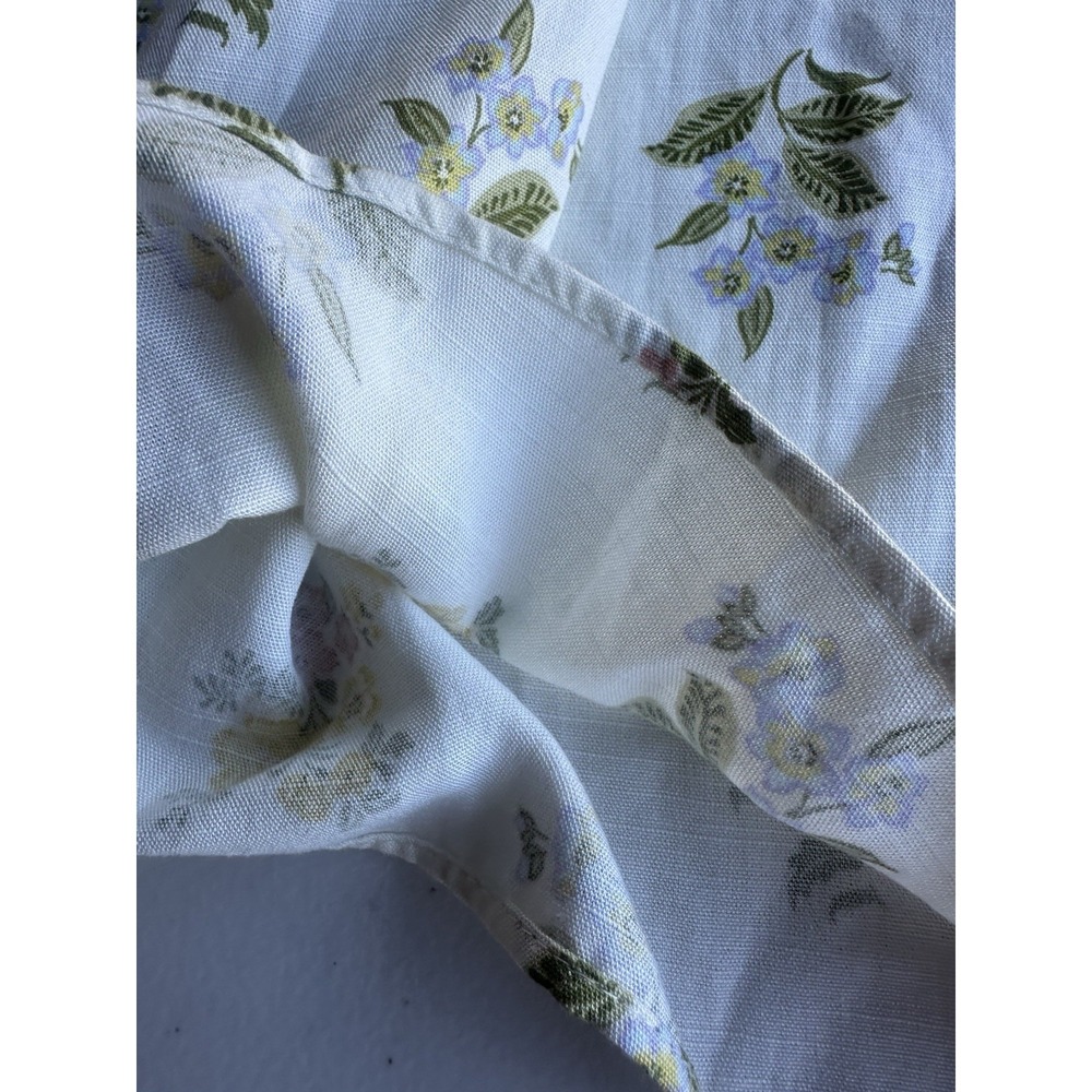 Zara Women's Small Midi Dress Printed Floral Sleeveless Ecru Linen Blend EUC - Picture 11 of 14